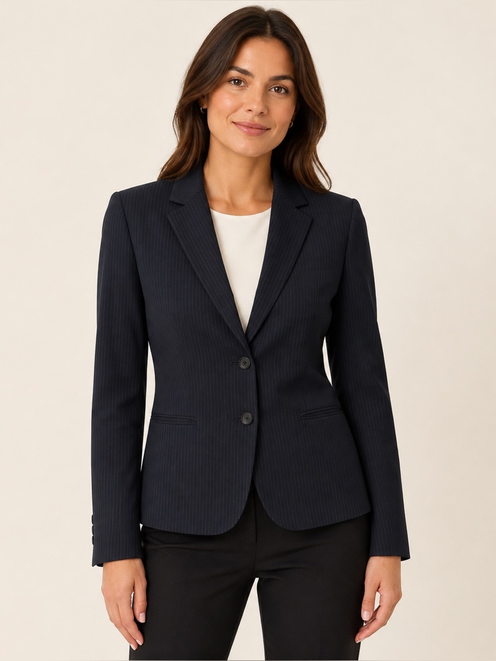 Brooks Brothers Women’s Navy Pinstripe Suit Jacket Size 12